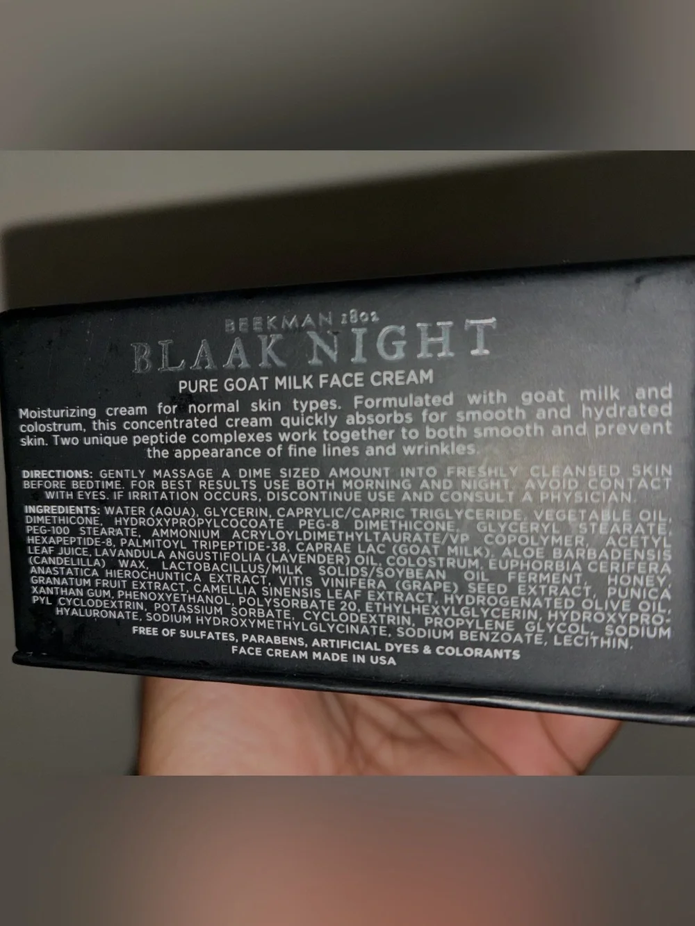 NIB Beekman 1802 Blaak Night Goat Milk Cream